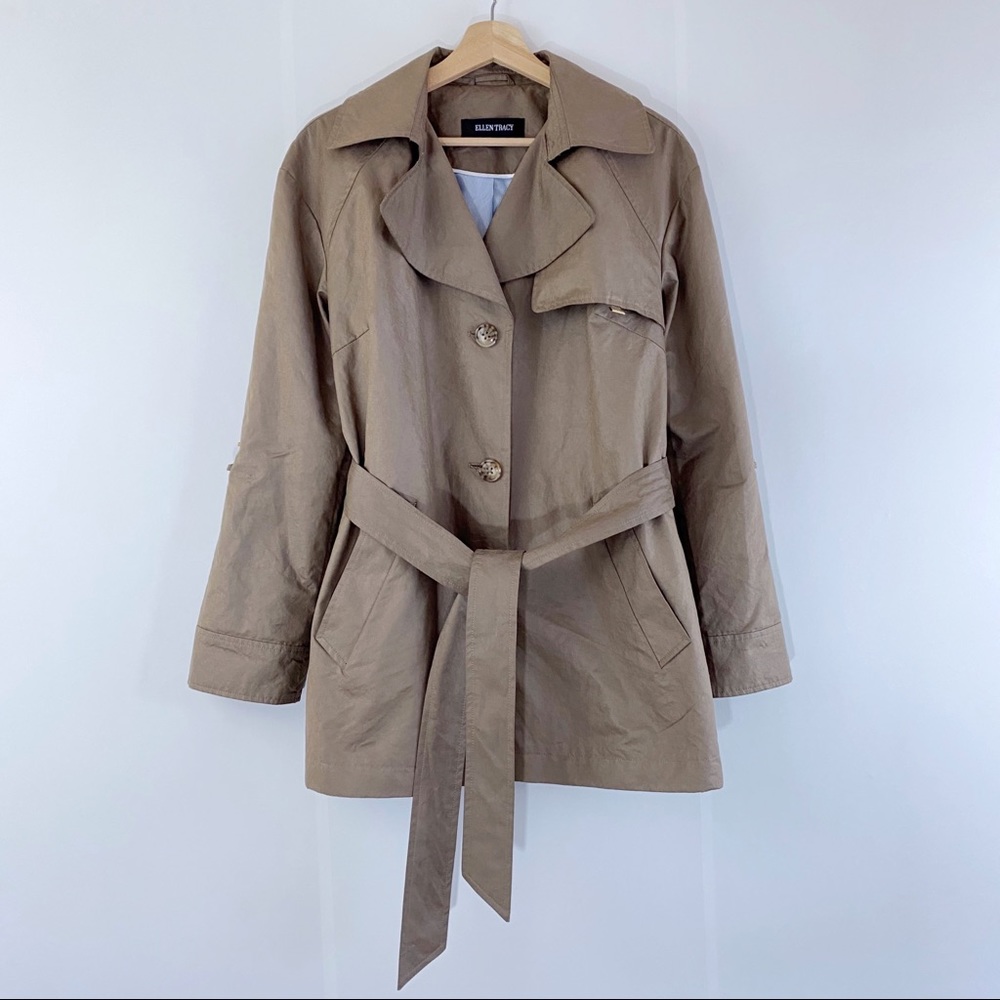 Ellen Tracy Trench Coat Size Medium